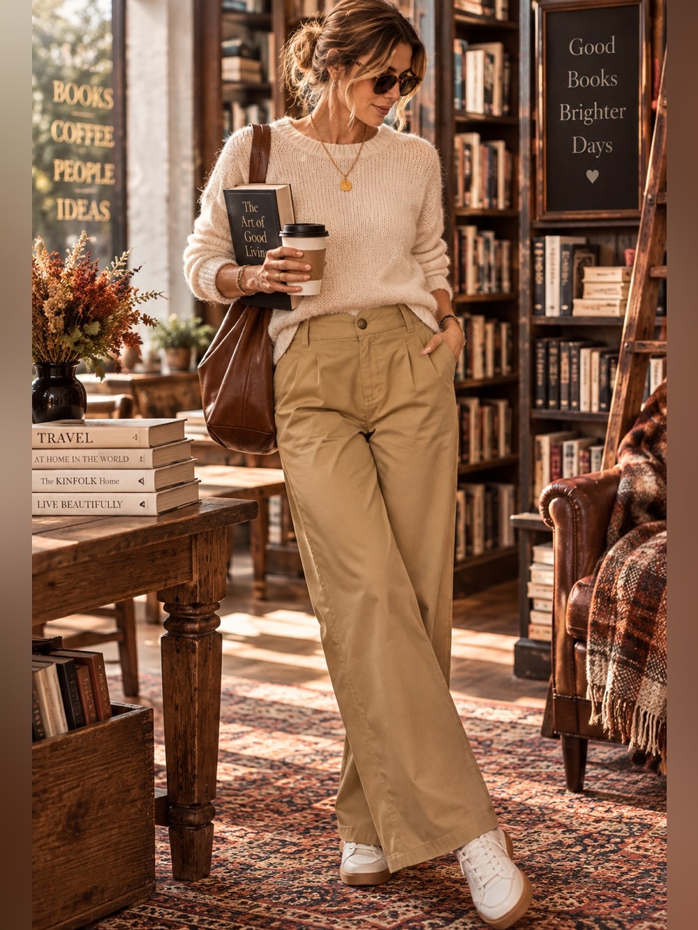 ba&sh Tan High Waist Wide Leg Lady Pants.  US Size 8